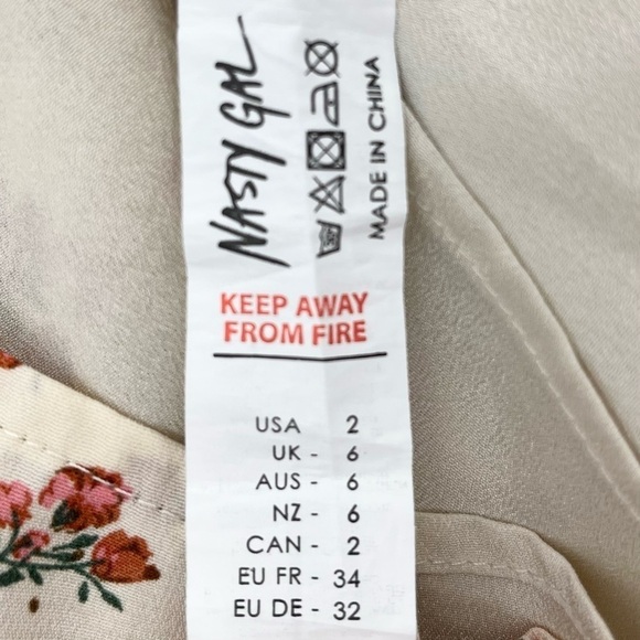 Nasty Gal Tongue-Tied Floral Cottagecore Lace-Up Mini Dress Size 2 - Picture 14 of 15